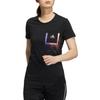 Adidas T Shirts Women's Black Crew Neck Moderate Straight Fit GP0688