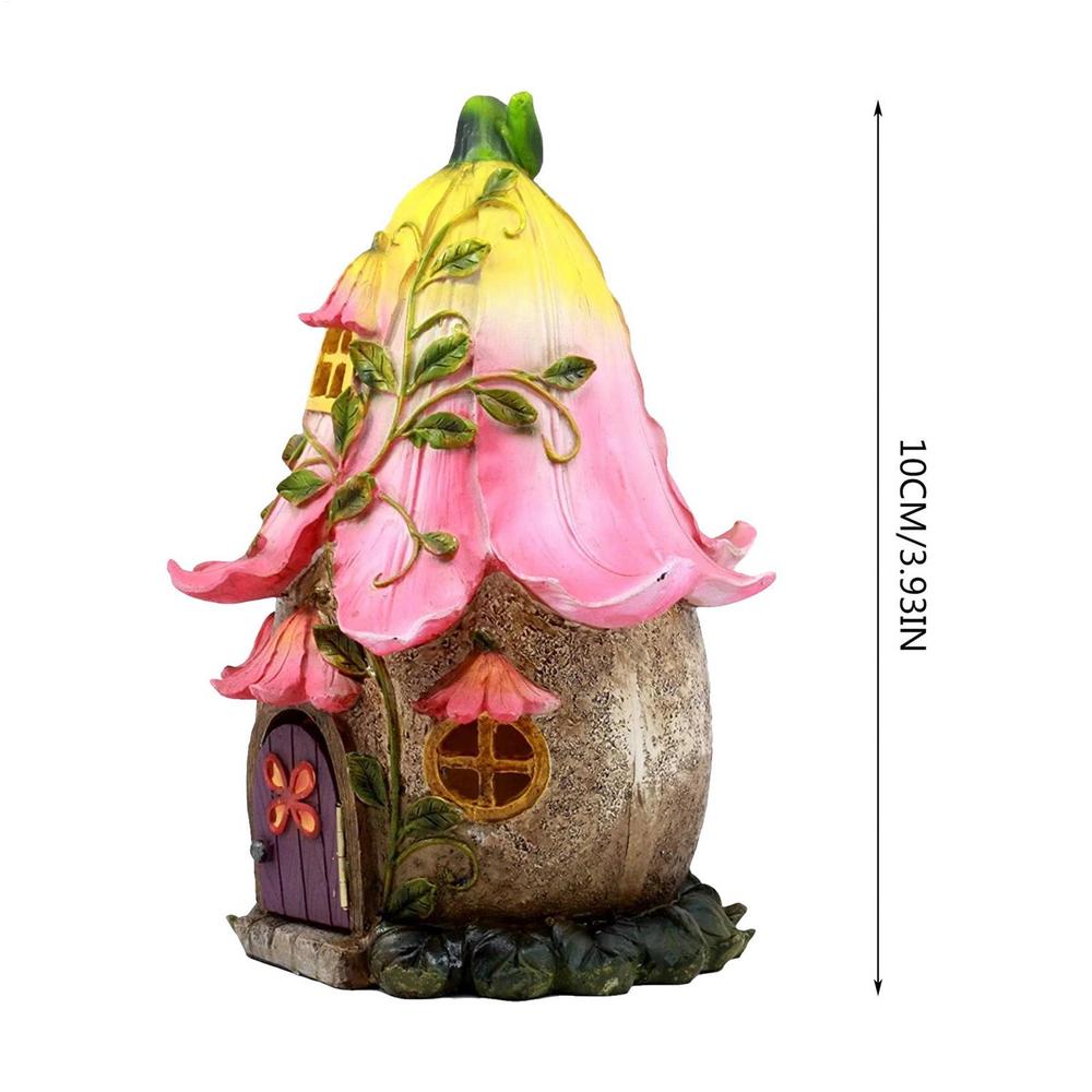 Miniature Fairy Gnome Door Figurines Wooden Art Sculpture Creative Garden Door Tree Statues Ornaments Home Window Decoration