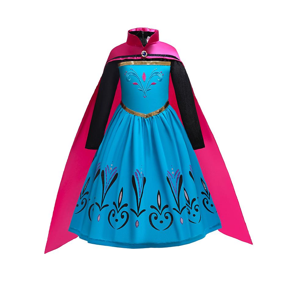 Queen Dress For Girls Long Sleeve Dress Elsa Cosplay Costume Princess Halloween Dress Kids Party Vestido Fantasia Children 2T (Size 100)