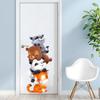 Cute Cartoon Stacked Animals Tower Wall Stickers, Self-Adhesive Decor for Kids Room Kindergarten Bedroom Entryway Decoration