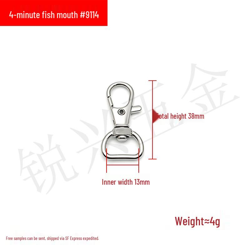 Zinc Alloy Fish Mouth Buckle for Dog Luggage, Shoulder Straps, Keychains, and Webbing.