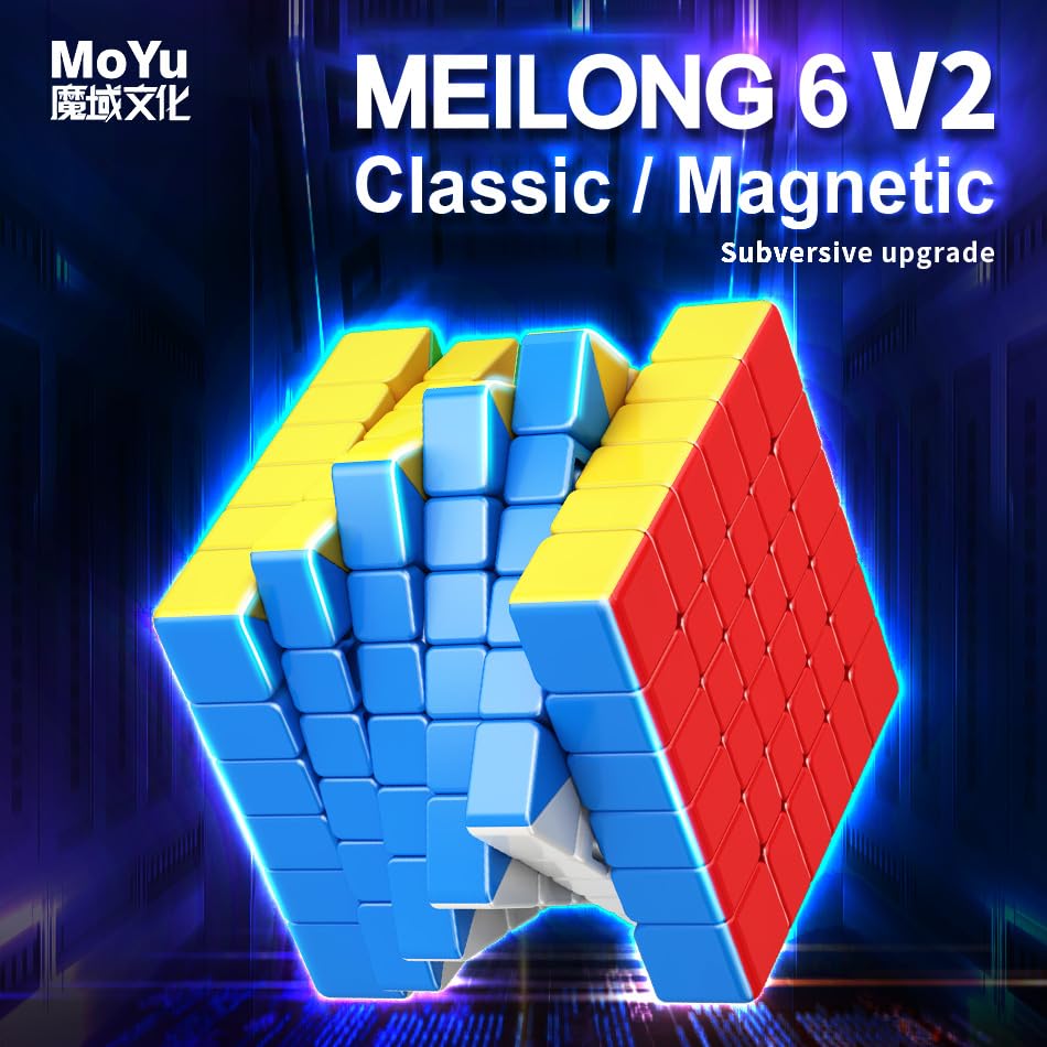 Bucubke Moyu Meilong 6x6 V2 Stickerless Magic Cube MoFang JiaoShi MFJS MEILONG 6x6x6 Puzzle Magic Cube Competition Puzzle Cube Toy