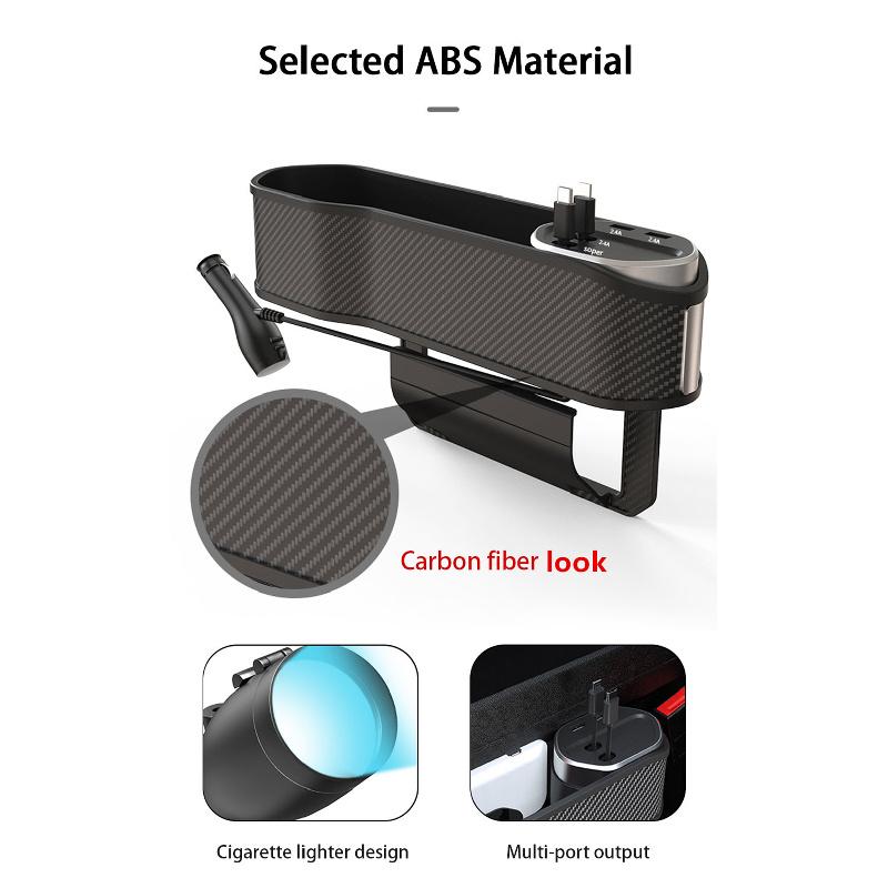 Car Seat Gap Storage Organizer With Wireless Charging For Iphone And Android