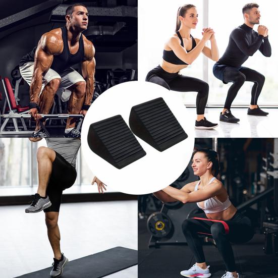 2Pcs Deep Crouch Wedge Block Calf Stretcher Slant Board Professional Non-Slip Fitness Weightlifting Deadlifting Heel Elevated Deep Crouch Ramp