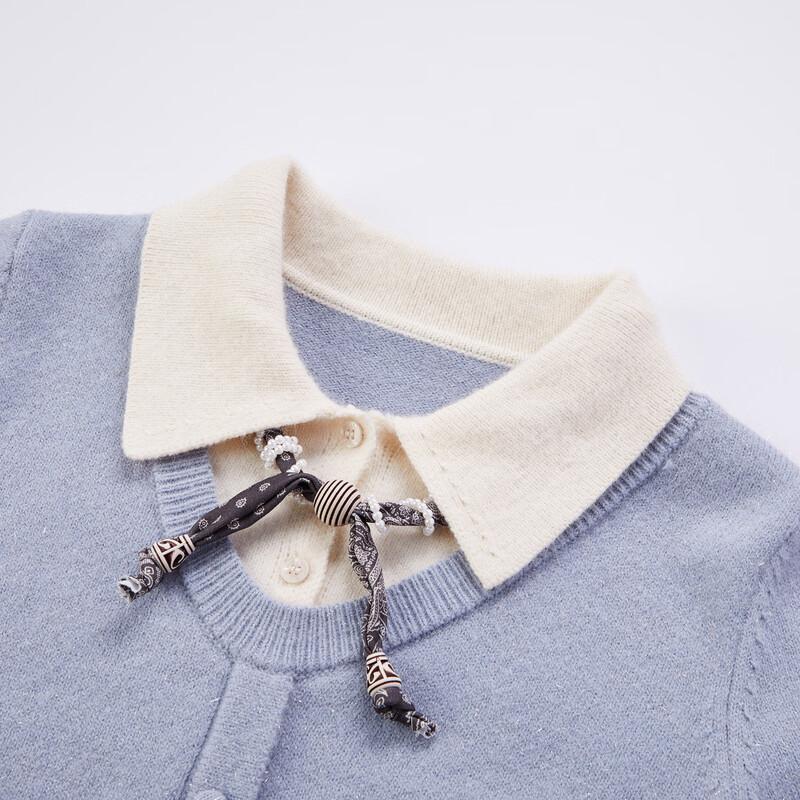 Xiangying Faux Two-Piece Polo Collar Knitted Sweater