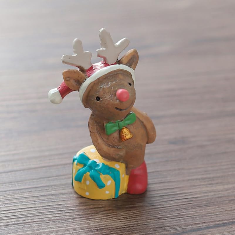Christmas Resin Reindeer Mini Santa Flower Pot Nativity Scene Desktop Nativity Decorations Ornaments, Figurines, Ornaments, Ornaments, Toys,
