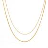 European and American Plated 18k Gold Double-layer Stacked Thin Necklace Light Luxury Niche Accessories Stainless Steel Non-fading Collarbone Chain