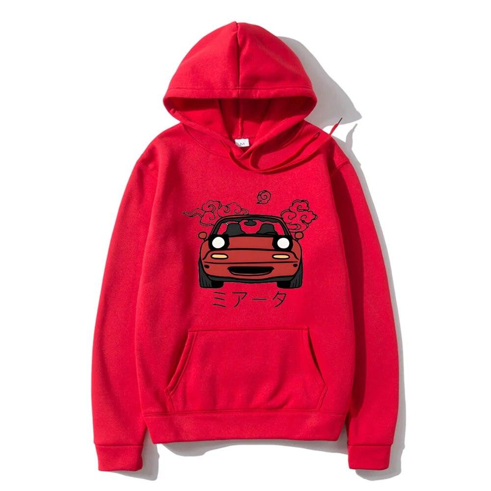 Anime Initial D Hoodie JDM Japanese Automotive Miata MX5 Printed Hoody Women Crewneck Sweatshirts Unisex Pullover Tops Unisex Clothing