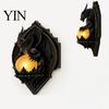 Decorative Resin Sconces for Indoor Wall Vintage Crow On Branch Lamp, Gothic Dragon Sconce Durable Art Garden Windowsill Living Room Bedroom, Fantasy