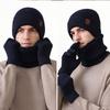 High Stretch Wool Hat Warm Kit Men's Winter Outdoor Warm Knitted Hat Scarf Gloves Three-Piece Set