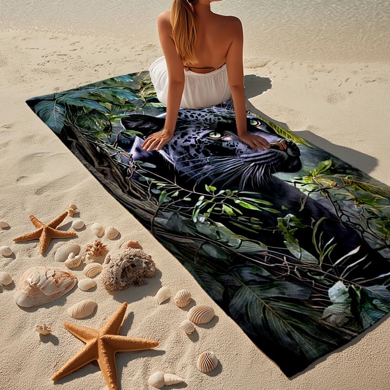 Blue Eyes Leopard Beach Towel, Super Soft Microfiber, Gift for Her/Him, Birthday, for Pool, Beach, Travel, Home Decor Fan gifts