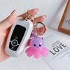 Cute Octopus Keychain With Colorful Acrylic Pendant Metal Material Unisex Style