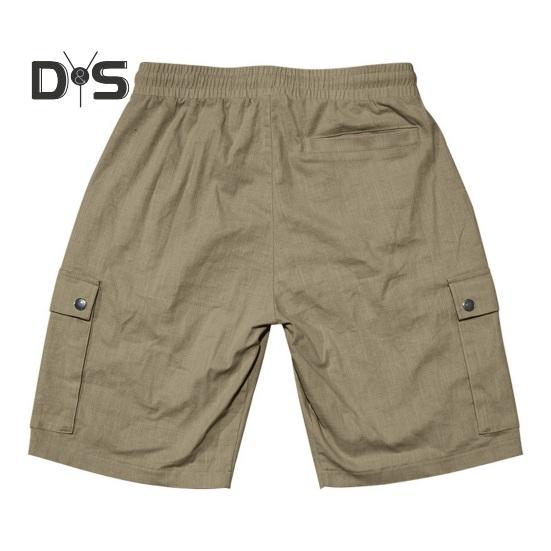 Pantaloni scurți pentru bărbați, culoare uni, pantaloni scurți cargo cu picior largi, cu buzunare, cu talie elastică, cu șnur, pantaloni scurți de plajă, îmbrăcăminte pentru timpul liber pentru călătorii