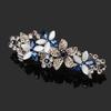 Clip de Primavera de Circonita Blanca Flor de Pedrería Brillante Clip Superior Clip Horizontal Elegante Adorno para el Cabello de Moda para Madres