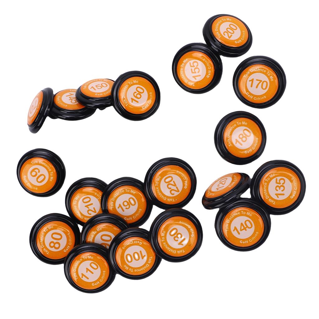 20 adet Kulüp Mesafe İşaretleyicileri Top Pozisyonu İşaretleyicileri Kulüp Yardaj İşareti ABS Açık Hava Sporları için Turuncu