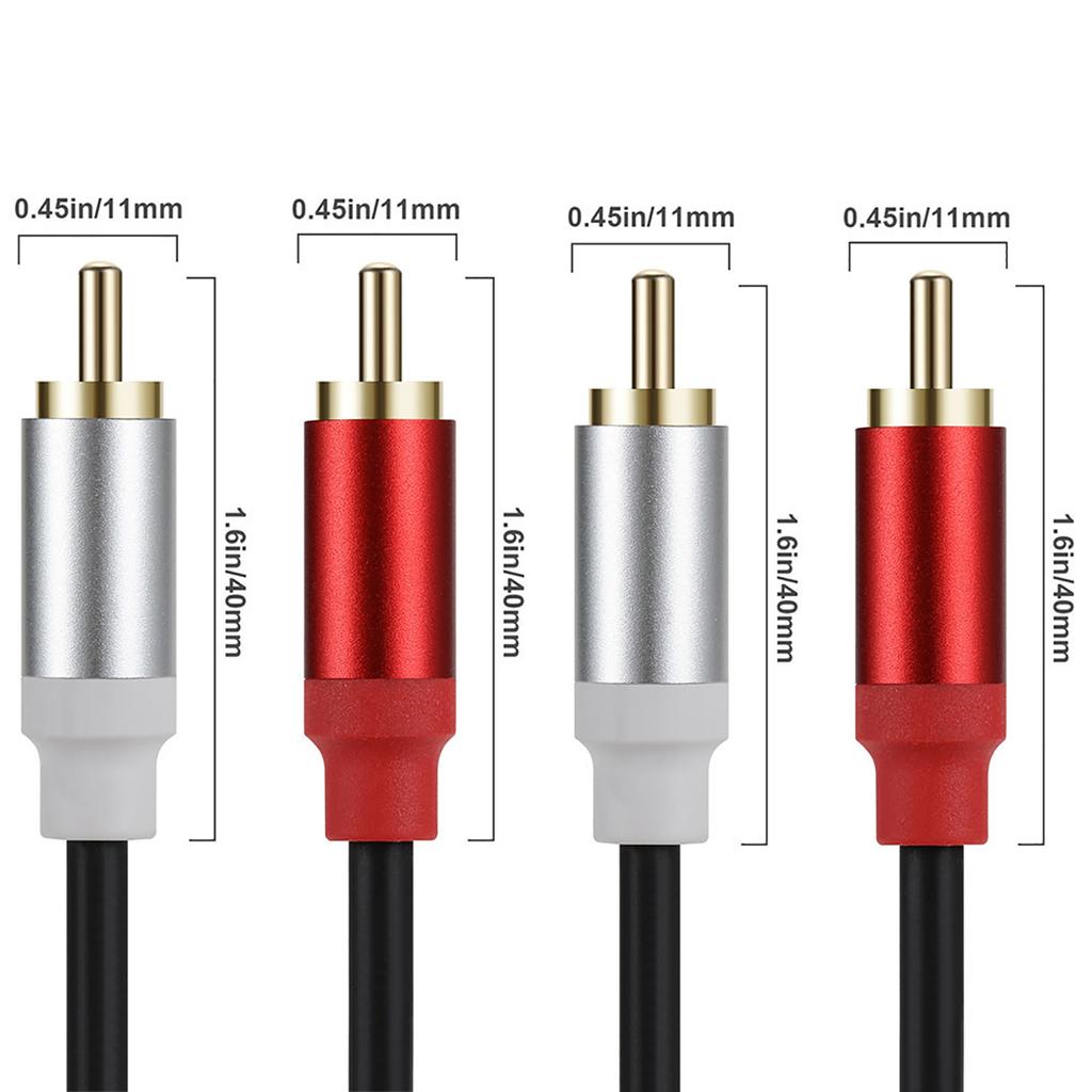 2RCA Male To 2RCA Male Composite AUX Cable Cord for Home Theater, HDTV, Speaker, Amplifier, Gaming Console,DVDs Player