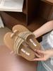 Flat-bottomed Toe French Sandals Fairy Wind Wear 2025 Summer Vintage Woven Seaside Roman Beach Slippers