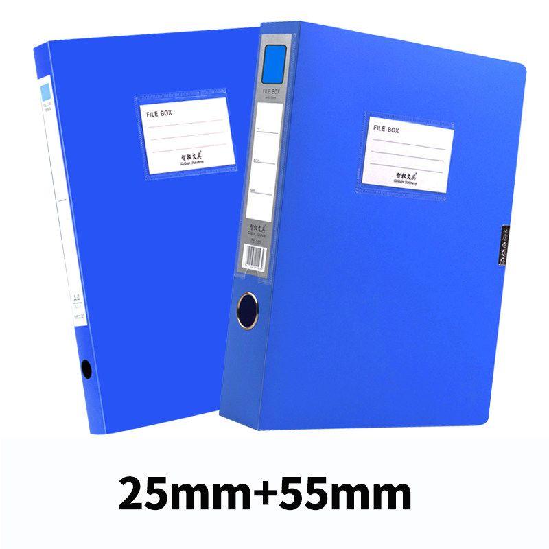 A4 File Box File Box Office Supplies 2/3.5/5.5/7.5cm Plastic Information Box File Bag Info Booklet 3-Inch 55mm Storage File Folder Foldable File Box