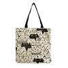 Women Vintage Linen Tote Bag - Large Capacity Print Shoulder Handbag for Casual & Grocery Shopping KTB
