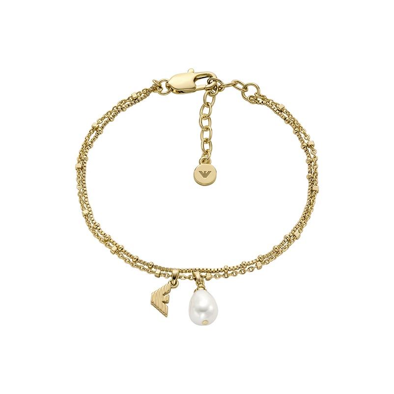 

Emporio Armani Pearl Series Double Chain Stacking Design Light Luxury Versatile Bracelet Women bracelet Gold EGS3274710 Basic Packaging-Box