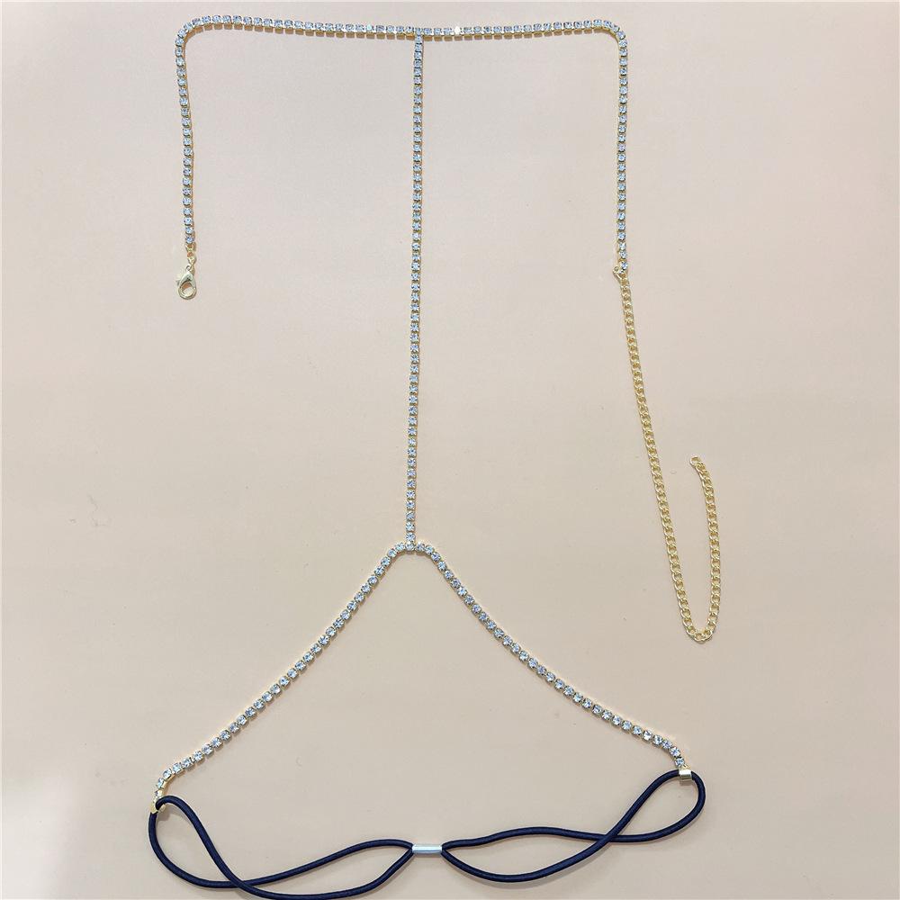 European And American Simple Rhinestone Double Leg Chain Female Sexy Thigh Chain Gold And Silver Beach Fashion Party Gift