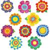 50 PCS Flower Cutouts, Colorful Springtime Blossom Cut-Outs Versatile Retro Bulletin Board Classroom Decoration in 10 Designs Spring Flower Themed