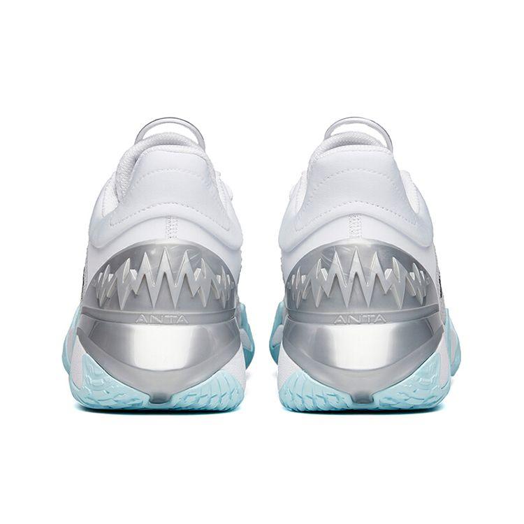 Anta Reverse Blade Shock Absorption Non-Slip Wear-Resistant Low-Top Basketball Shoes Men Sneakers White Black Blue 112121616S-1