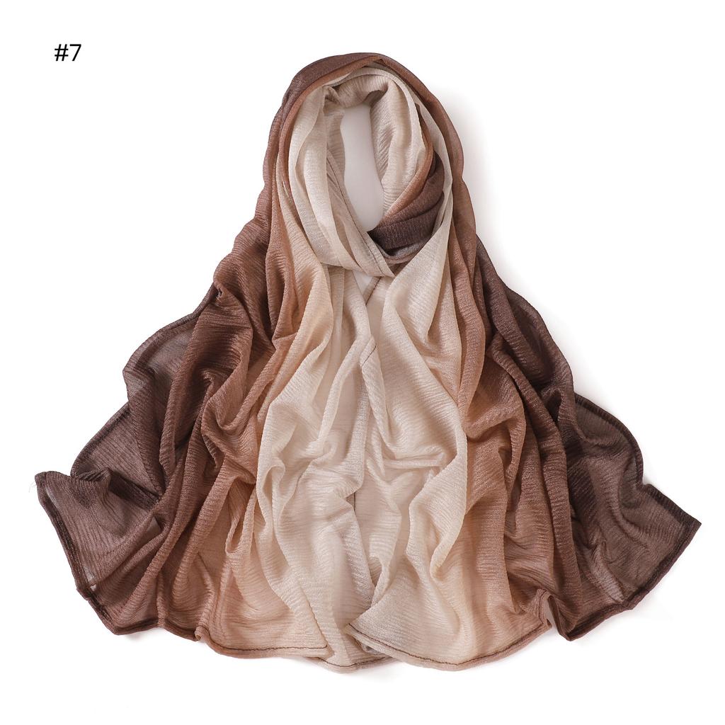New Gradient Tie-dye Chiffon Hijab Scarf Headscarf Turbans for Women Chiffon Hijabs For Woman Shawls Headband Wrap Head Scarves