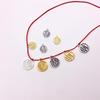 DIY Tibetan Silver Fu Character Pendant & Charm Set: Bracelets, Necklaces, Earrings with Hand-woven Rope - 100 Pcs Per Pack