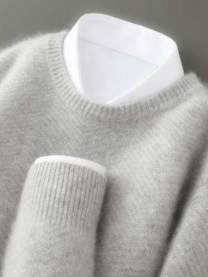 Herren 100% Wolle Dicker Rundhals Freizeitpullover - Herbst/Winter Pullover