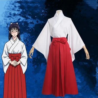 Anime Jujutsu Kaisen Iori Utahime Cosplay Costume Adult Women Outfits White Kimono Batwing Coat Top Red Skirt Bow Halloween Set