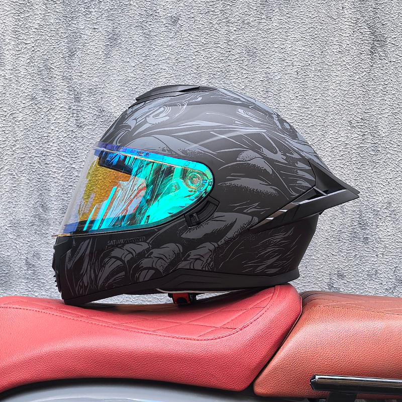 Street Motorcycle Helmet for Men & Women DOT Certified Full Face Motorbike Helmet for Cruisers Sports Street Bike