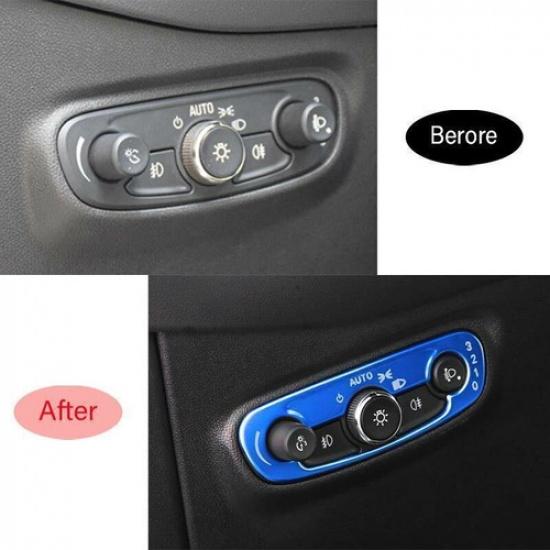 For Chevrolet Equinox 2018-22 Blue Titanium Headlight Switch Control Frame Trim