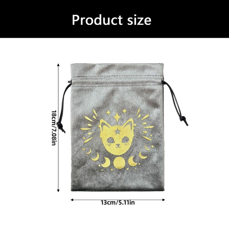 Divinations Tarots Card Dices Bag Small Wedding Bag Table Oracles Cards Game Bag Jewelry Storage Drawstring Tarots Bag
