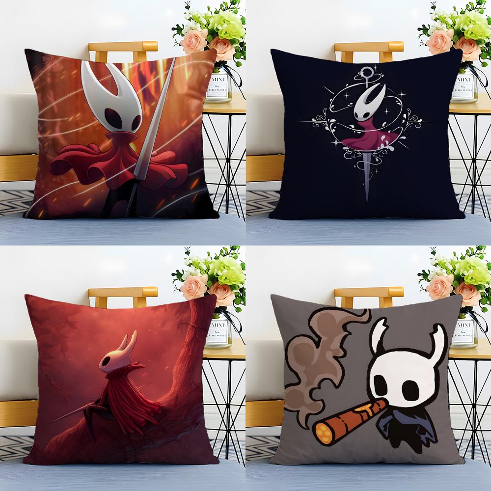 Indie Game The H-Hollow Knight Cushion Cover Linen Pillowcase Soft For Sofa Bed Home Room Decor