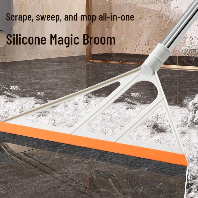 Magic Dual-Use Broom: Silicone Squeegee & Water Sweeper for Bathroom Floors