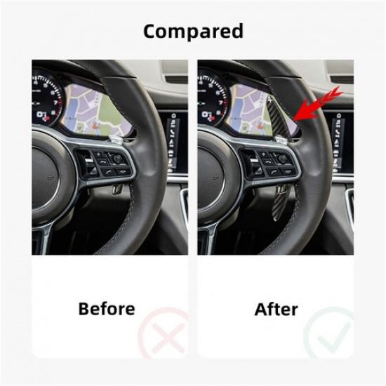 Pair Carbon Fiber Steering Wheel Shift Paddle Extend For Porsche Cayenne 15-20