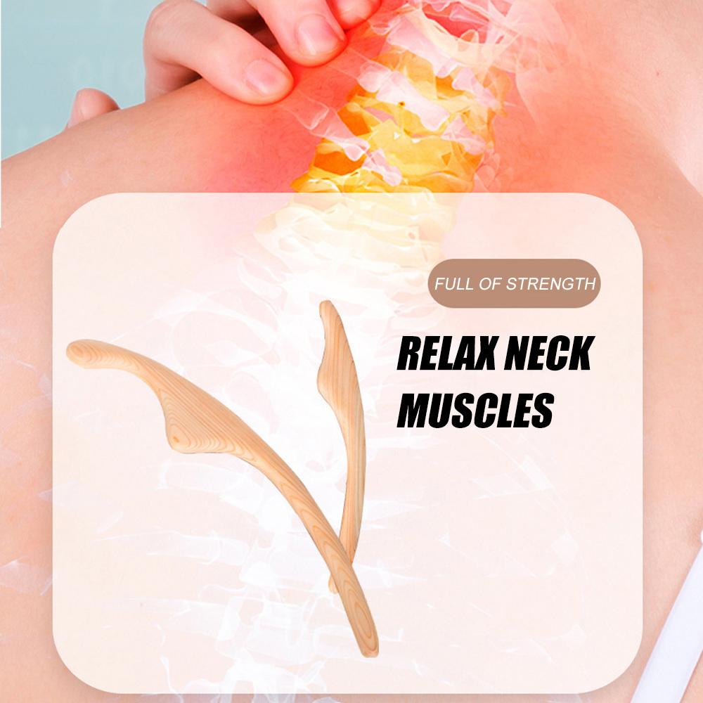 1Set Multifunctional Back Scraper Wood Massager Massage Scraping Stick Scraper Fat Burner Back Shoulder Massage Slimming Guasha