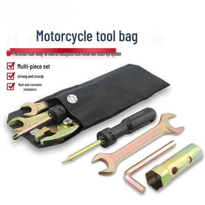 Motorcycle Tool Kit: Pliers, Wrench, Spark Plug Socket, Screwdriver Accessories