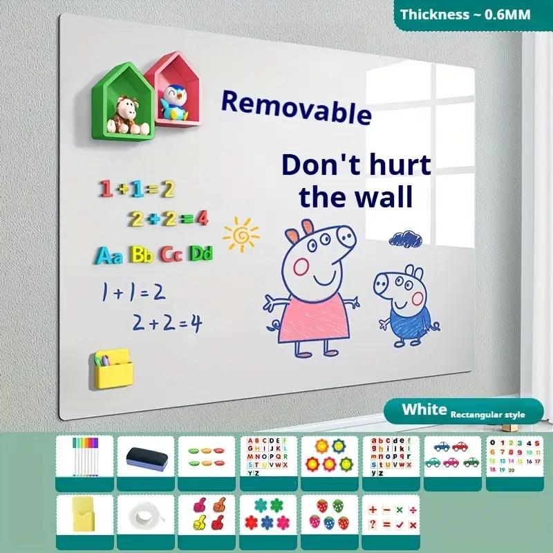 

15.75 *39.37 Magnetic Whiteboard Stickers - Self-adhesive Erasable Whiteboard For Wall, Classroom, Office, Home
