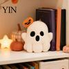 Holiday Gift for Kids Halloween Ghost/Pumpkin Black Cat Plush Figurine, Soft Stuffed Doll Cute Bag Accessory with Hanging Chain, Creative Photography