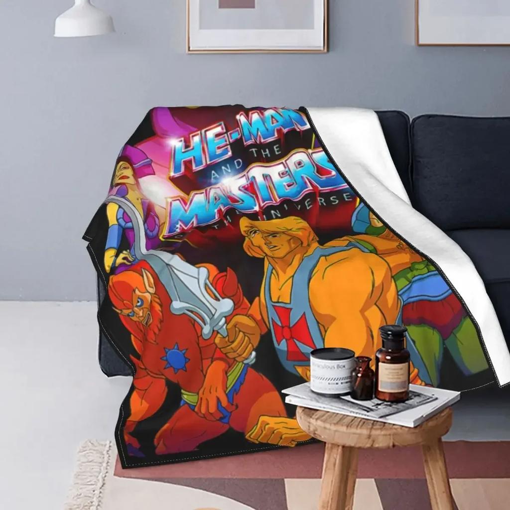 Coperte He-Man Skeletor Morbide Comode Flanella Invernale Masters Of The Universe Plaid per Divano Viaggio Camera da Letto