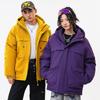 American Trendy Solid Color Hooded Cotton Jacket: Winter Thick Loose Workwear Windbreaker for Men and Women.