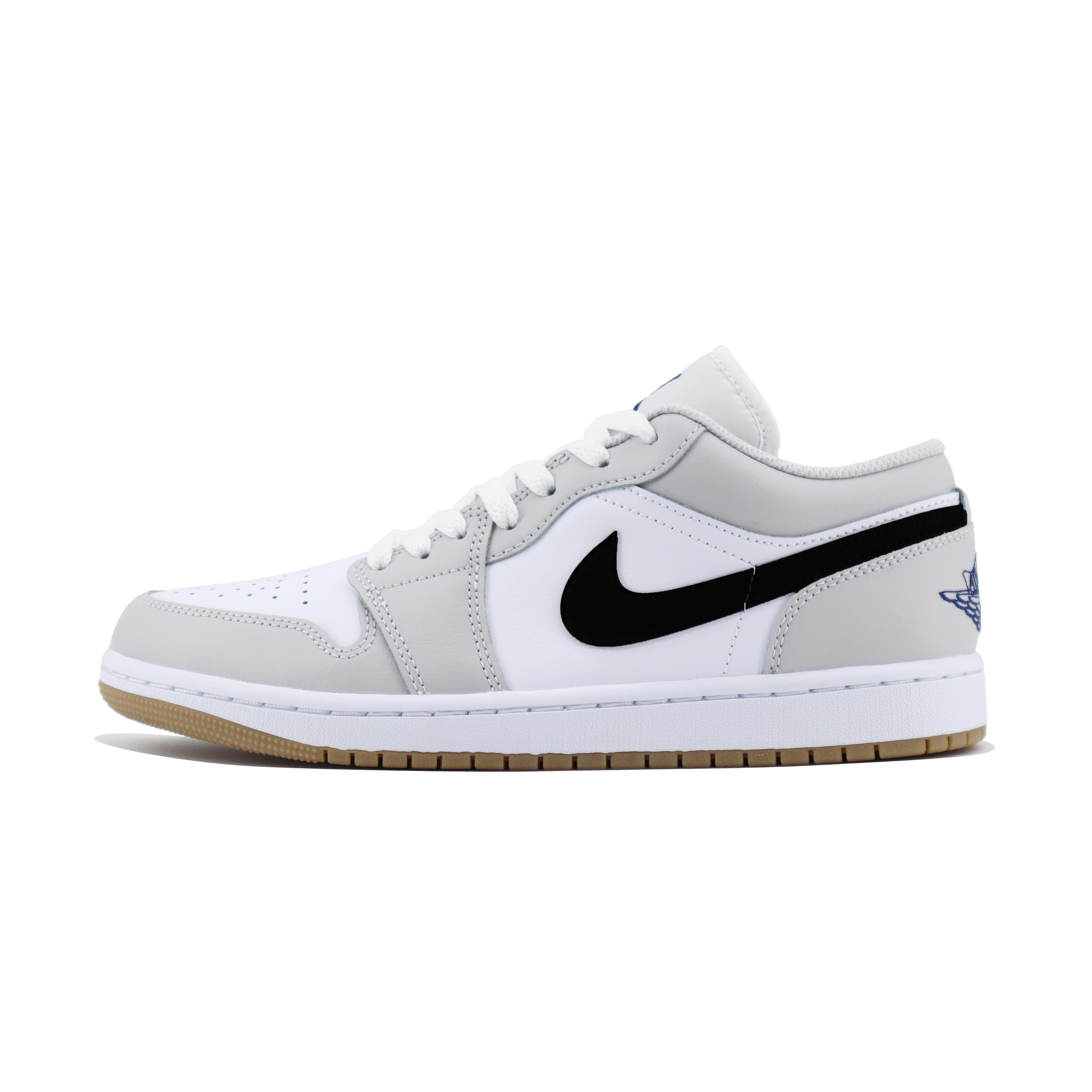 

Jordan Air Jordan 1 Slip Resistant Abrasion Resistant Low top Vintage Basketball Shoes Unisex White Gray 553558-146(Team1254-) 35.5