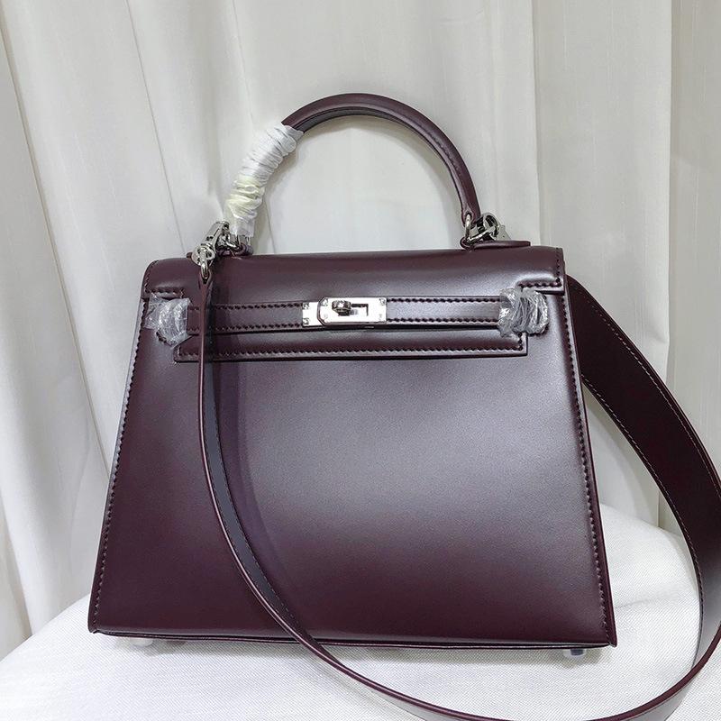 High-end Quality Bag Second-generation Leather Box Cowhide Wide Shoulder Strap Commuter Handbag Single Shoulder Messenger Bag