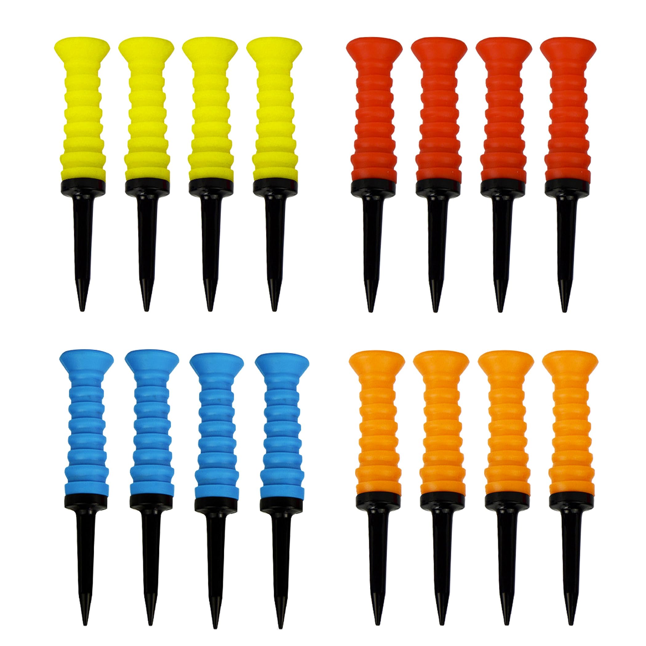 

DAIVARNING Long Golf Large 4 Colors x 4 Total of 16 Tees Tees, Head, Anti-Loss, Tees,