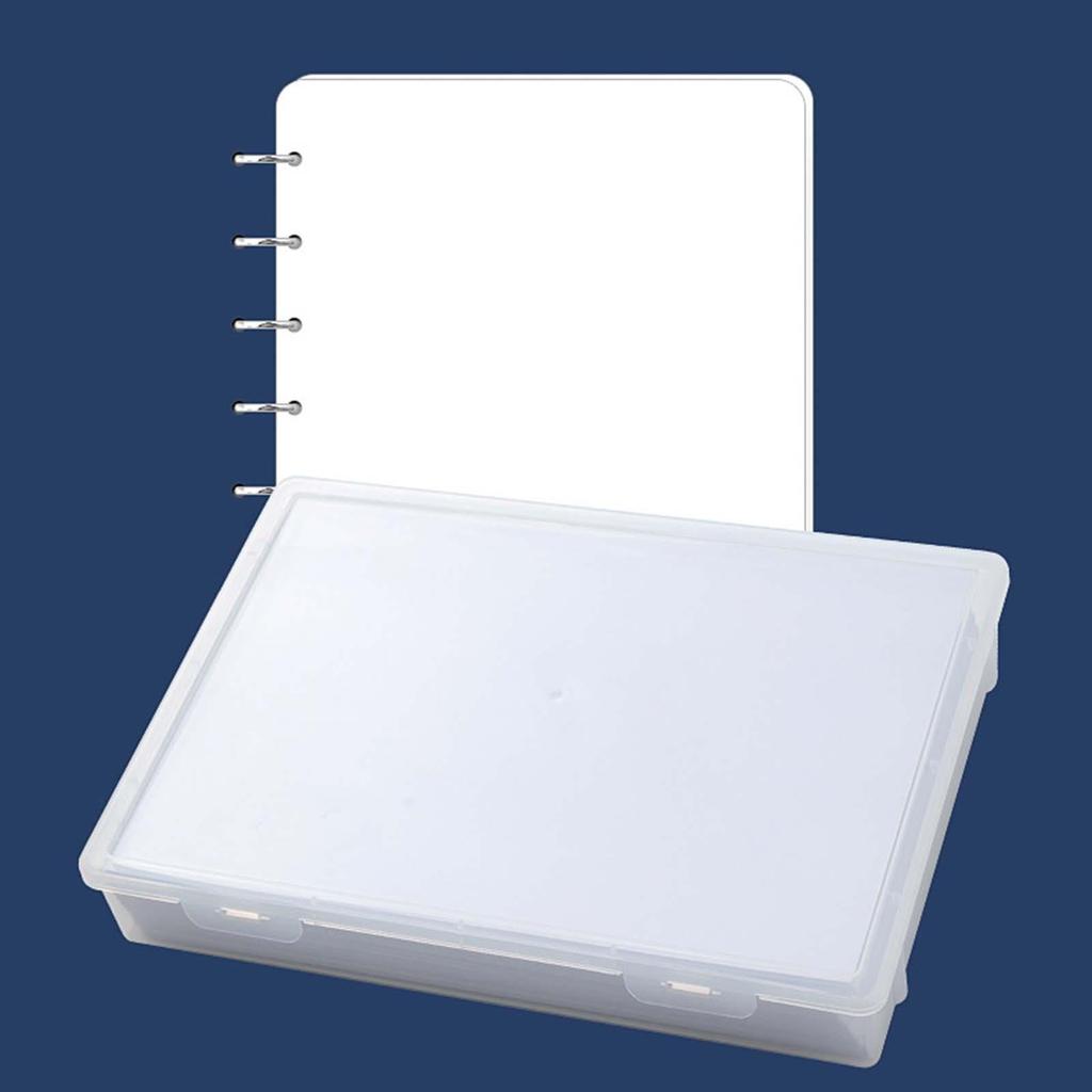 File Container Box Clear Supplies with Cover for Books Paper Stamps