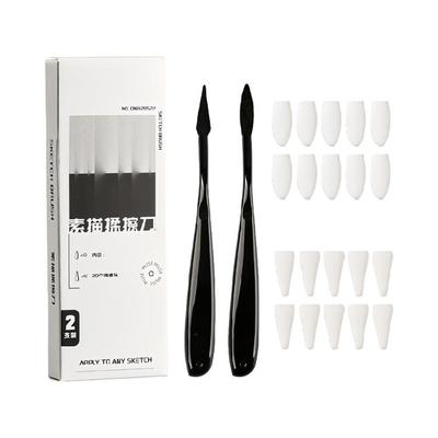 Sponge Eraser Refills Set For Blending Pencils Quick Change Design With Dense Texture And Compacts Case For Art Class