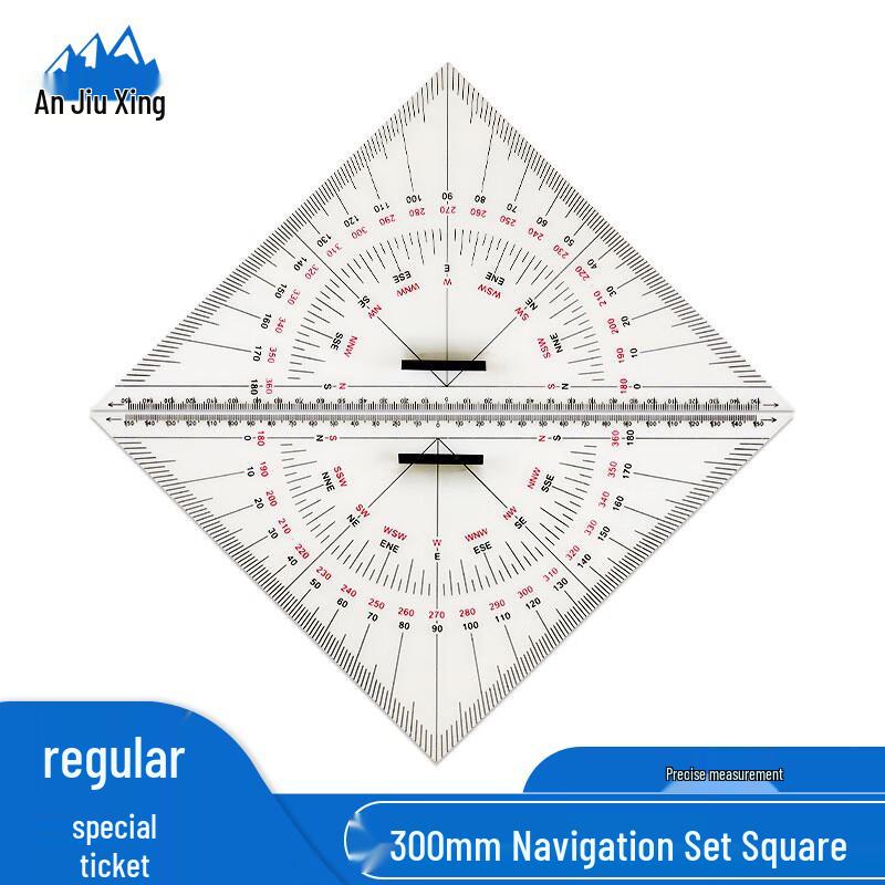Anjiuxing Nautical Chart Triangle Parallel Ruler, 300mm