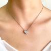 ZAKOL Shiny Micro-set Zircon Heart Necklace for Women Girls Cute Minimalist Fashion Anti-allergic Choker Neck Accessories
